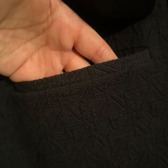 Maje Gretelle Leather Trimmed Jacquard Knit Black Coat Jacket size 36 - Picture 4 of 7